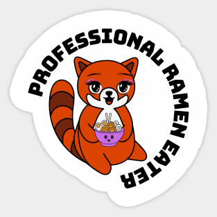 Red Panda Ramen Eater Sticker